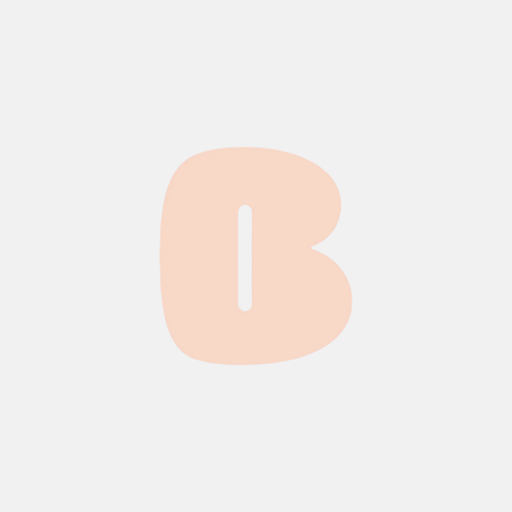 Beige letter 'B' on a white background